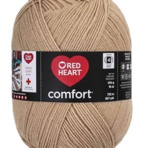 Coats; Yarn E707D-3167 Red Heart Comfort Yarn, Tan Pelote de laine Coats